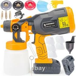 1500 mAh Paint Sprayer Cordless Electric 20V Spray Gun Paint Fence Airles HVLP