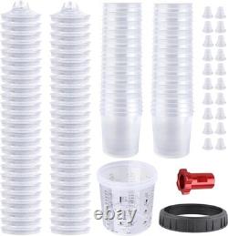 20 oz Disposable HVLP Paint Gun Cup Kit with 50 Liners & Lids for Easy Mixing