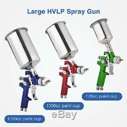 3 HVLP Air Spray Gun Kit Auto Paint Car Primer Detail Basecoat Clearcoat