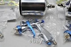 3 NEW HVLP Blue-Point Paint Spray Guns Tips 1.0 1.3 1.8 Car Truck Motor Cycle HD