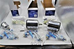 3 NEW HVLP Blue-Point Paint Spray Guns Tips 1.0 1.3 1.8 Car Truck Motor Cycle HD