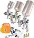 3 Paint Gun Set Of High Performance Hvlp Air Spray Guns Complete Spraying