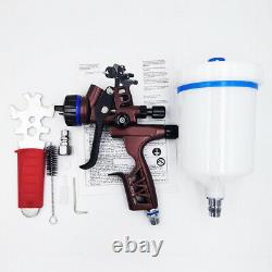 600ML HVLP Spray Gun Car Top Paint 1.3mm Nozzle WithPressure Regulator Gravity Hot