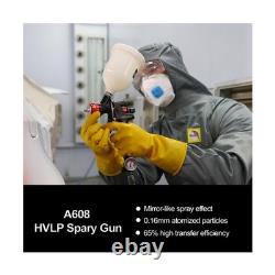 AEROPRO Tools A608 HVLP Air Spray Gun, 1.3mm, 600cc Auto Paint Spray Gun, A