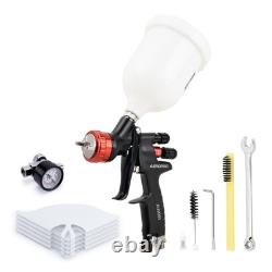 AEROPRO Tools A608 HVLP Air Spray Gun Kit, 1.3mm Nozzle, Regulator, 5pcs Pain