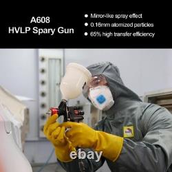 AEROPRO Tools A608 HVLP Air Spray Gun Kit, 1.3mm Nozzle, Regulator, 5pcs Pain