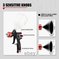 AEROPRO Tools A608 HVLP Air Spray Gun Kit, 1.3mm Nozzle, Regulator, 5pcs Pain