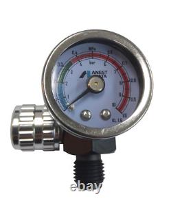 ANEST IWATA LPH-80-082G 0.8mm E2 HVLP Spray Gun with Cup PCG-2D-1 Air gauge