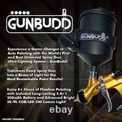 ATOM Mini X16 HVLP Spray Gun Gravity Feed Auto Paint + Free GunBudd Light