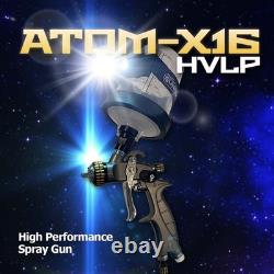 ATOM Mini X16 HVLP Spray Gun Professional Auto Paint + Free GunBudd LED Light