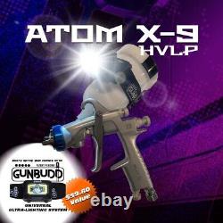 ATOM Mini X9 Automotive Paint Gun HVLP Solvent/Waterborne WITH FREE GUNBUD