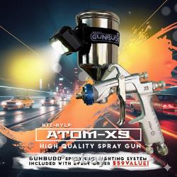ATOM Mini X9 HVLP Auto Body Paint Spray Gun Gravity Feed Detail Tool