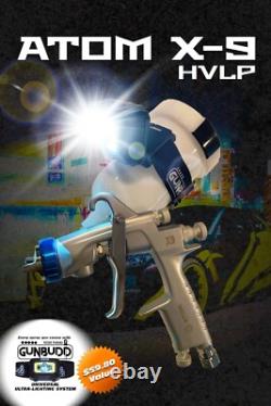 ATOM Mini X9 HVLP Spray Gun Professional Auto Paint + FREE GunBudd Light