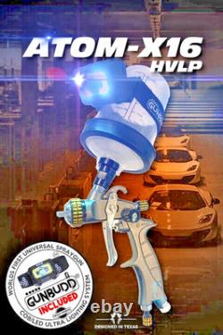 ATOM X16 HVLP Mini Gun Auto Paint Clearcoat Primer + GunBudd Light ATOM X16 HVLP Mini Gun Auto Paint Clearcoat Primer + GunBudd Light
