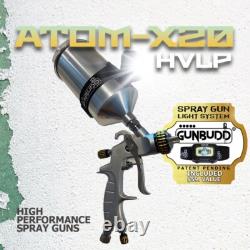 ATOM X20 HVLP SPRAY PAINT GUN Kit Auto Car Detail Touch Up Paint with FREE GUNBUDD