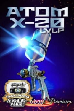 ATOM X20 HVLP Spray Gun for Auto Painting Pro Finish + FREE GunBudd Light