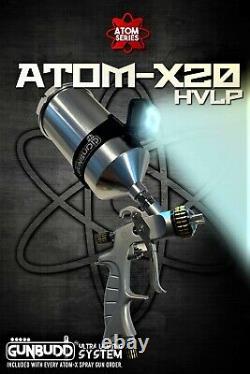 ATOM X20 Professional Spray Gun HVLP Solvent/Waterborne WITH FREE GUNBUDD