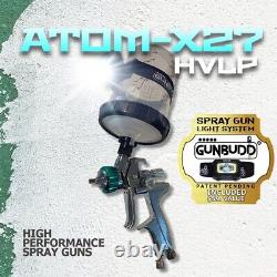 ATOM X27 Auto Spray Gun HVLP Solvent/Waterborne WITH FREE GUNBUDD LIGHT