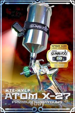 ATOM X27 HVLP Auto Paint Spray Gun 1.3 & 1.4mm Clearcoat Tips + FREE GunBudd