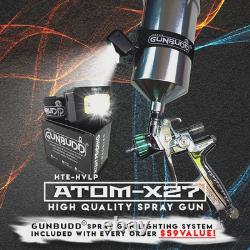 ATOM X27 HVLP Auto Paint Spray Gun Solvent/Waterborne Compatible +FREE GunBudd