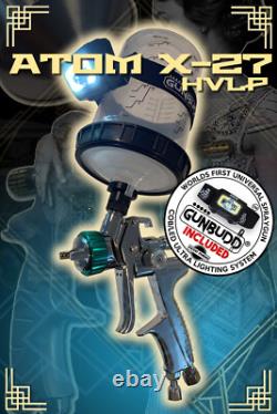 ATOM X27 HVLP Auto Paint Spray Gun Solvent/Waterborne + FREE Ultra LED Light