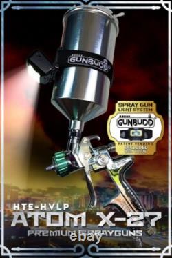 ATOM X27 HVLP Automotive Spray Gun Clear Coat 1.3/1.4 mm Tip WITH FREE GUNBUDD