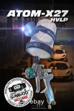 ATOM X27 HVLP Automotive paint gun Solvent/Waterborne with FREE GUNBUDD LIGHT