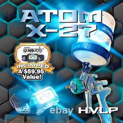 ATOM X27 HVLP Pro Car Spray Gun Auto Paint Tool + FREE GunBudd Light
