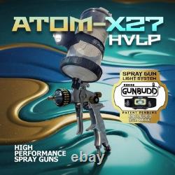 ATOM X27 HVLP Spray Gun 1.3/1.4 Auto Paint + FREE GunBudd Light