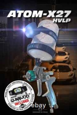 ATOM X27 HVLP Spray Gun Auto Paint Solvent/Waterborne + Free GunBudd