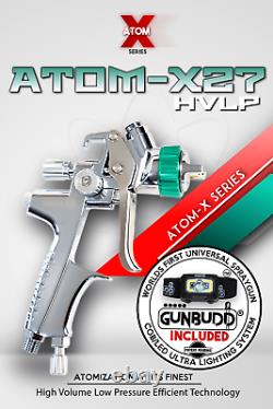 ATOM X27 Professional Spray Gun HVLP Solvent/Waterborne with FREE GUNBUDD