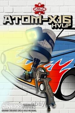 Atom Mini X16 HVLP Auto Paint Spray Gun New Model + FREE GunBudd Light