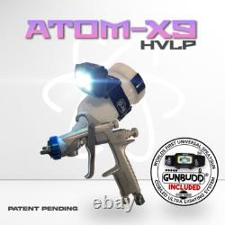 Atom Mini X9 HVLP Spray Gun -Auto Primer & Paint Tool WITH FREE GUNBUDD LIGHT