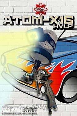 Atom New Mini X16 HVLP Spray Gun Automotive Paint Gun WITH FREE GUNBUDD LIGHT