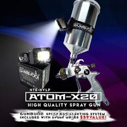 Atom X20 HVLP Solvent/Waterborne Paint Spray Gun with FREE Ultra Lighting System