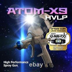 Atom X9 Mini Air Spray Gun HVLP Spray Gun Kit WITH FREE GUNBUDD ULTRA LIGHT