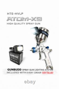 Atom X9 Mini HVLP Auto Paint Spray Gun Primer & Paint + FREE GunBudd