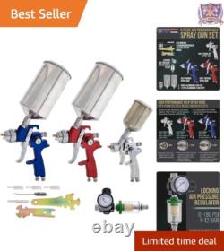 Automotive Paint Gun Set HVLP Spray Guns with Cups & Regulator for Car Painting