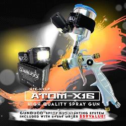 Automotive Solvent/Waterborne Spray Gun HVLP Gravity Feed ATOM Mini X16