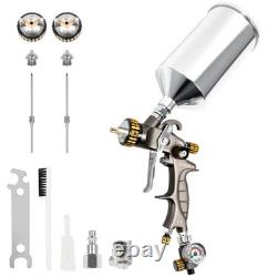 BEETRO HVLP Air Spray Gun, 1000ml Capacity 14.5CFM 30-43psi 1.4mm/1.8mm Nozzles