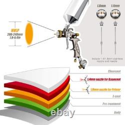 BEETRO HVLP Air Spray Gun, 1000ml Capacity 14.5CFM 30-43psi 1.4mm/1.8mm Nozzles