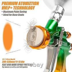 BEETRO HVLP Professional Gravity Feed Air Spray Gun 280-320mm Wide Spray Patt