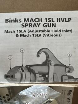 BINKS- MACH 1SLA HVLP spray Gun Mach 1SLA(adjustable Fluid Inlet) & VITREOUS