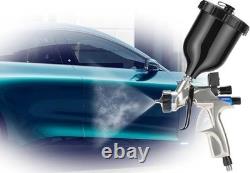 Basecoat Digital HVLP Plus Gravity Feed Spray Gun 1.3mm Tip 600ml Cup (Silver)