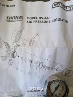 Binks 85-440 Regulator Assembly HVLP Pressure Pot Tank Fluid Flow Air Compressor