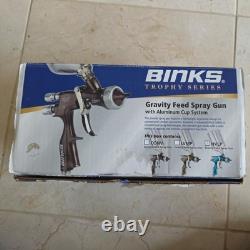 Binks Trophy Gravity Feed HVLP Spray Gun with1.2, 1.4, 1.8mm Spray tip- 2466-HV1