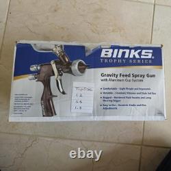 Binks Trophy Gravity Feed HVLP Spray Gun with1.2, 1.4, 1.8mm Spray tip- 2466-HV1