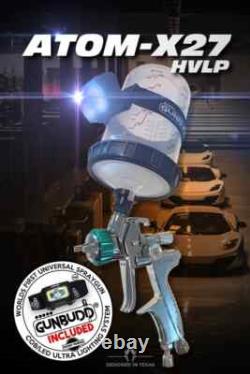Car Paint Gun ATOM X27 HVLP Gravity Feed WITH FREE GunBudd Light Tool