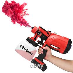 Cordless Hvlp Electric Spray Gun Paint Sprayer High Pressure Power Tool +battery