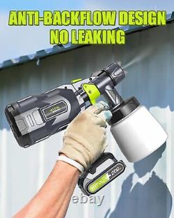 Cordless Paint Sprayer with 2 20V 2.0Ah Batteries, HVLP Paint Sprayer Gun i